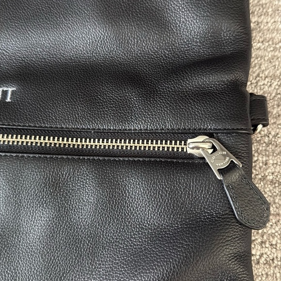 Coach Charles Black Pebbled Leather Foldover Tote, lightly used with NEW STRAP - Picture 13 of 15